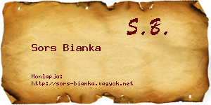 Sors Bianka névjegykártya