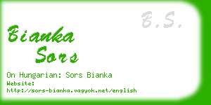 bianka sors business card